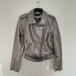 Silver Moto Jacket